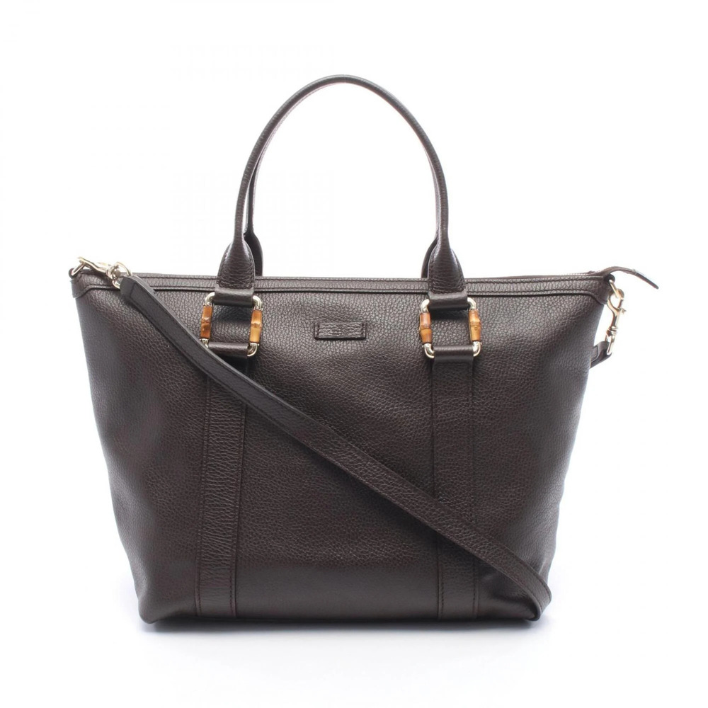 GUCCI Brown Leather Tote Bag